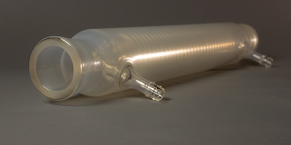 Glaskolben mit chemikalienbeständiger Glassplitterschutz Beschichtung (E-CTFE Beschichtung)